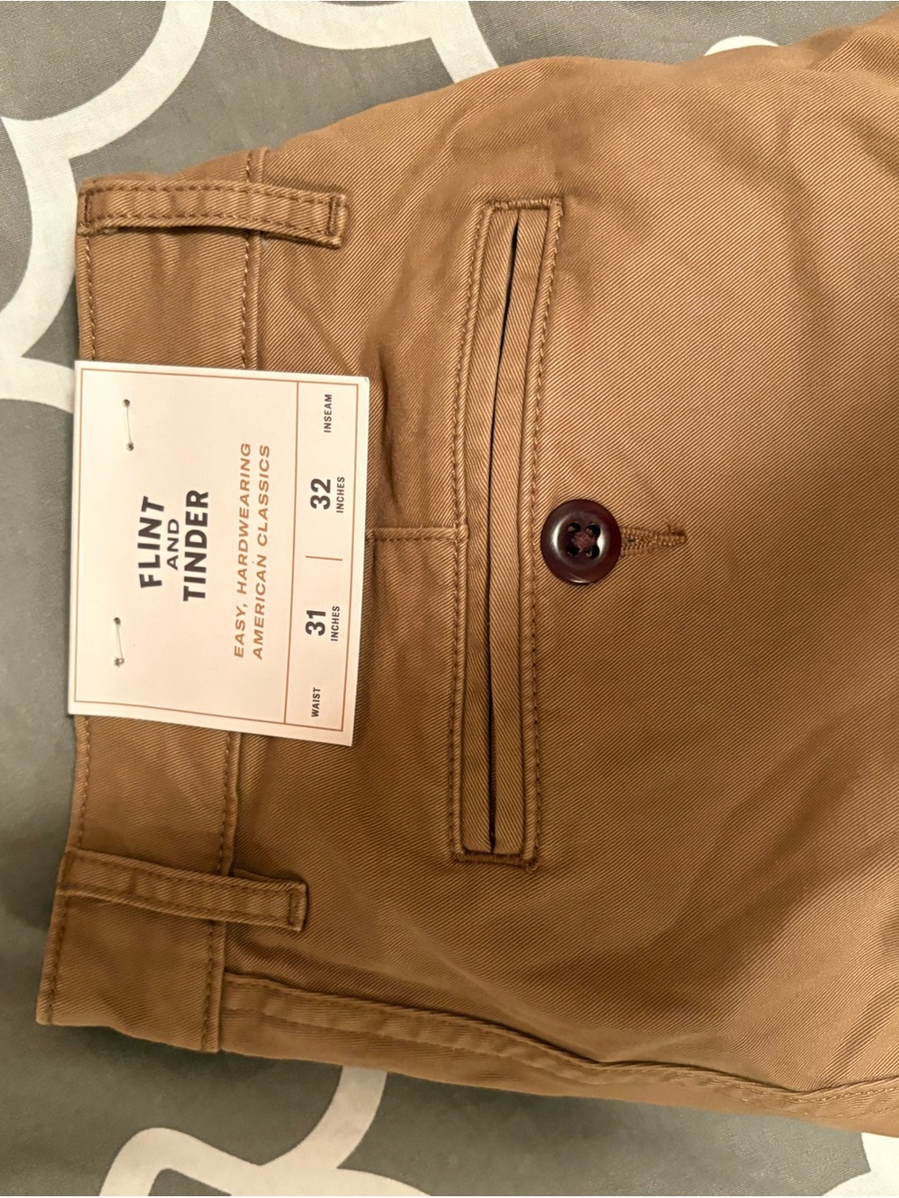 Flint and Tinder Men's Khaki Chinos - Classic Everyday Fit